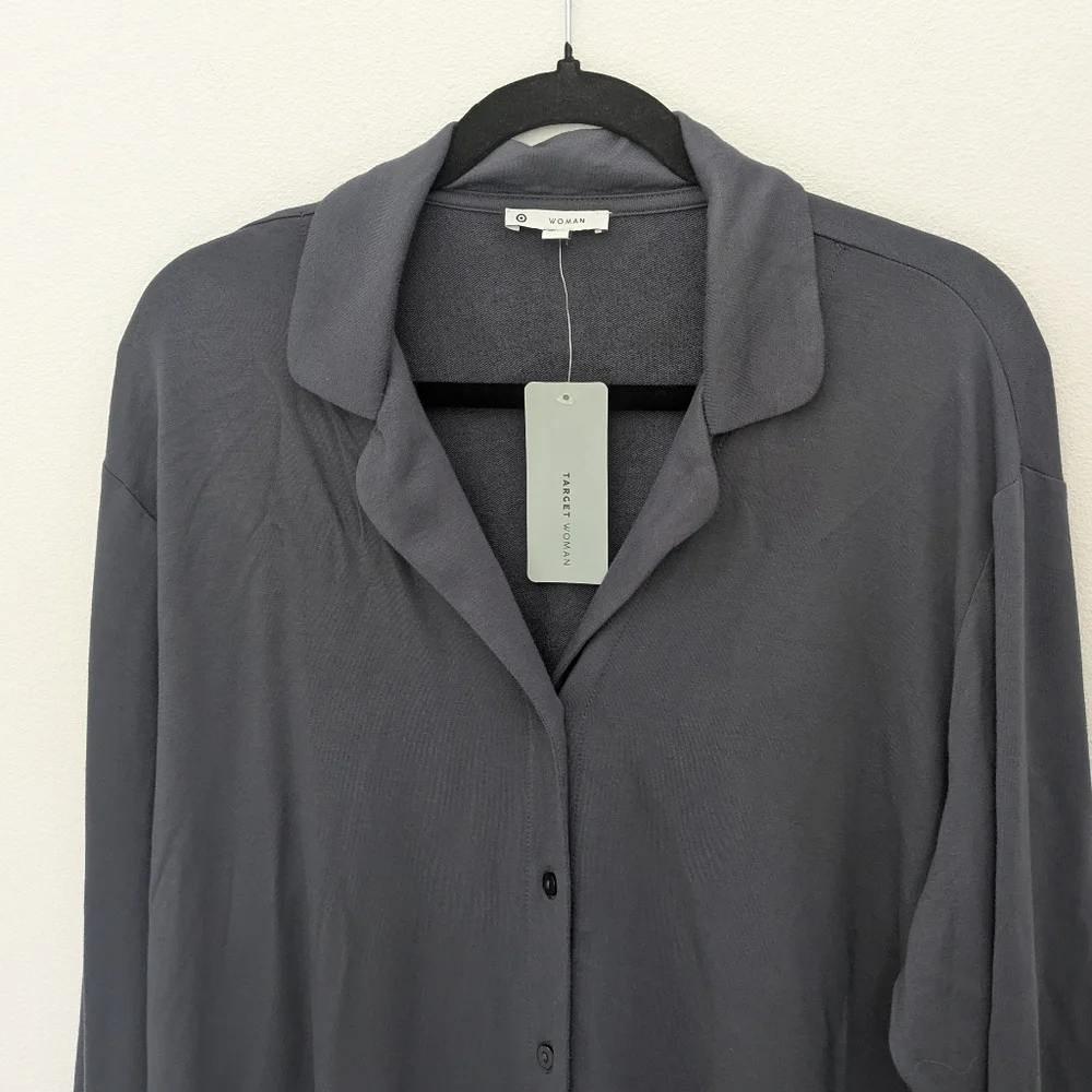 Target new women's Sleepwear Top Pajama Long Sleeve Soft Viscose Button Up Sz 20 - Picture 2 of 7